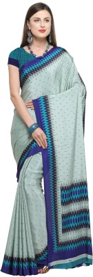 Bansi Ecom Printed Daily Wear Crepe Saree(Blue, Grey)