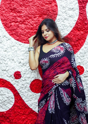 PRIYESHA TEXTILES Digital Print Bollywood Cotton Linen Saree(Multicolor)