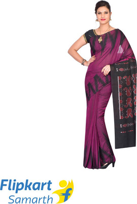 handloom paridhaan Printed Sambalpuri Pure Cotton Saree(Pink)