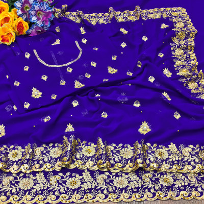 MIYANI FAB Georgette Embroidered Blouse Material
