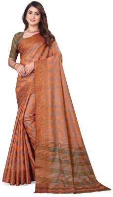 Magneitta Woven Kanjivaram Pure Cotton, Cotton Blend Saree(Red)