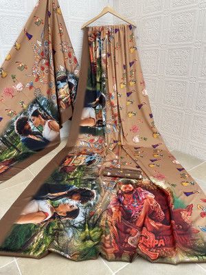 Adiyogi Enterprise Digital Print Bollywood Crepe Saree(Multicolor)