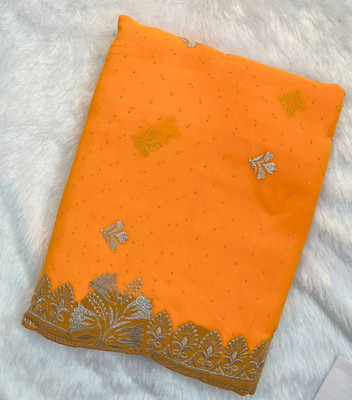 Pallu Patola Printed Banarasi Georgette Saree(Yellow)