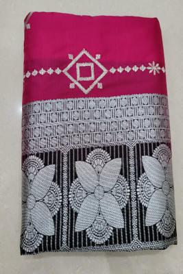 TRFASHIONHUB Temple Border Kanjivaram Jacquard Saree(Pink)