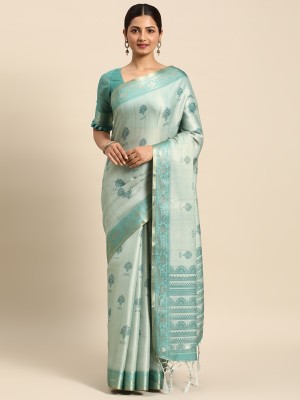 RekhaManiyar Digital Print Chanderi Cotton Silk Saree(Light Blue)