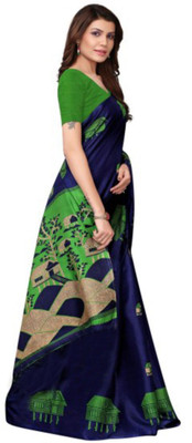 Saadhvi Printed Bollywood Georgette Saree(Silver)