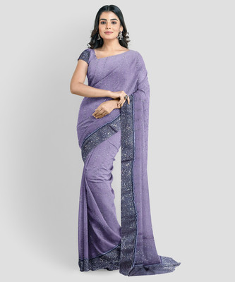 B. HIGH Embroidered Banarasi Net Saree(Purple)