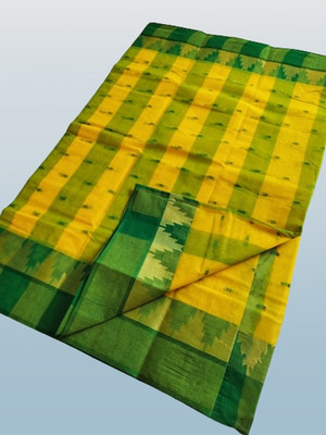 Maasaree Self Design Tant Pure Cotton Saree(Yellow)