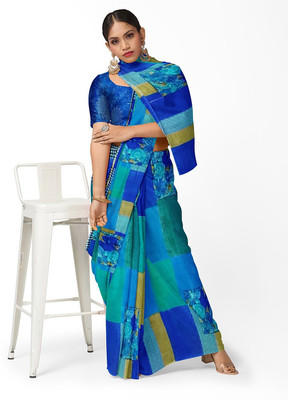 Suali Printed Bollywood Georgette Saree(Blue)