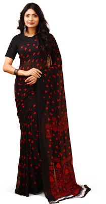 Leelavati Printed Bollywood Chiffon Saree(Black)