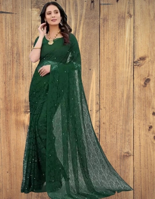 NEXA Woven Bollywood Net Saree(Green)