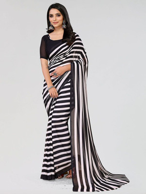 Moda Rapido Printed Daily Wear Georgette Saree(Black)