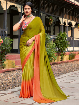 Tasrika Embellished Bollywood Chiffon Saree(Light Green)