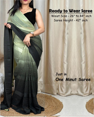 Riddhi textile Hub Striped Paithani Georgette Saree(Brown)