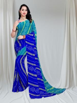KISSAH Printed Bollywood Georgette Saree(Multicolor)