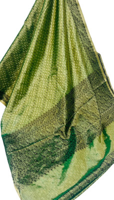 Shri Balaji Sarees Woven Banarasi Organza Saree(Light Green, Green)
