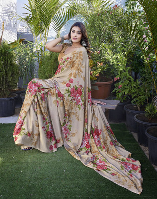 YASHIKA Printed Bollywood Tussar Silk Saree(Yellow)