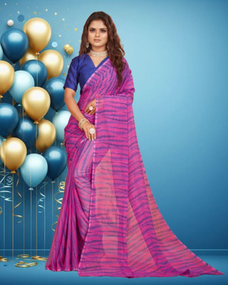 Jayu Self Design Bollywood Georgette Saree(Purple)