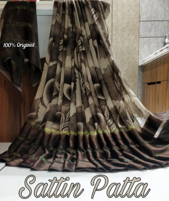 VRINDITA FASHION Printed, Floral Print Daily Wear Georgette, Satin Saree(Black)