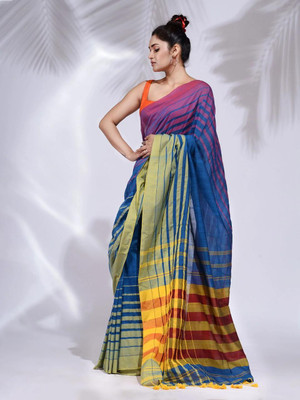 Rnn Saree Self Design Handloom Pure Cotton Saree(Multicolor)