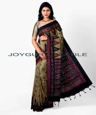 Joyguru Textile Printed Sambalpuri Cotton Blend Saree(Multicolor)