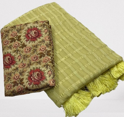 DARYANI SHREE Printed Bollywood Georgette Saree(Pack of 2, Yellow)