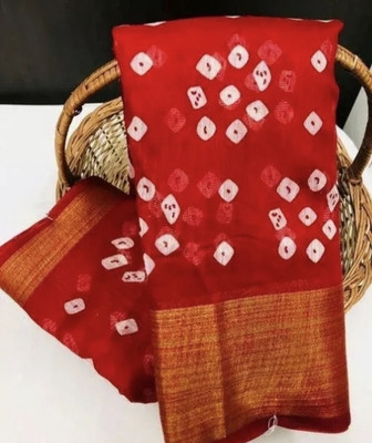 Grubstaker Printed Daily Wear Cotton Blend Saree(Maroon)