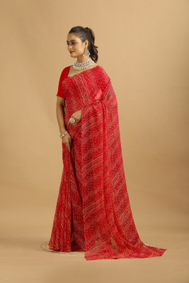MAHARAJ SAREES Digital Print Bollywood Georgette Saree(Red)