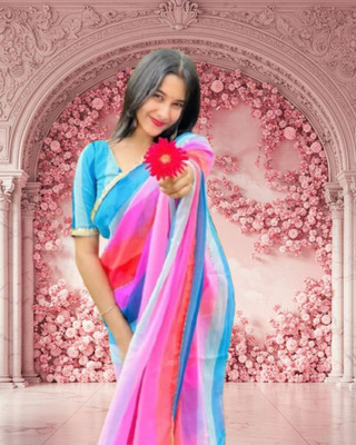 JAYAMENTERPRISE Color Block Bollywood Georgette Saree(Multicolor)