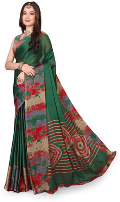 Magneitta Printed Daily Wear Chiffon, Georgette Saree(Green)