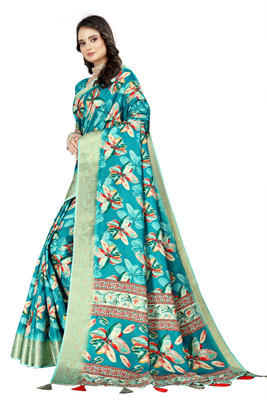 AA ONE ENTERPRISE Self Design Bollywood Cotton Silk Saree(Light Blue)