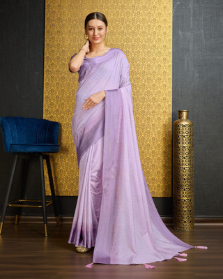 RekhaManiyar Printed Bollywood Georgette Saree(Purple)