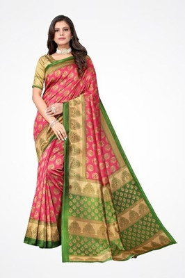 Moda Rapido Printed Mysore Pure Silk Saree(Pink)