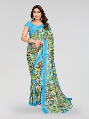 Moda Rapido Printed Daily Wear Georgette Saree(Mustard)