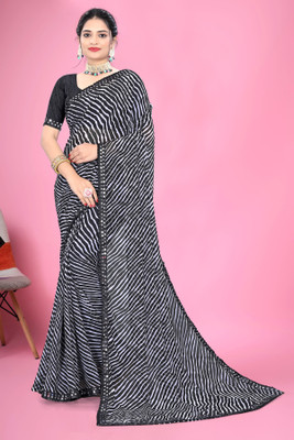 NESHVI ENTERPRISE Digital Print Bollywood Georgette Saree(Black)