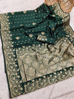 TARTAM Woven Banarasi Jacquard Saree(Green)