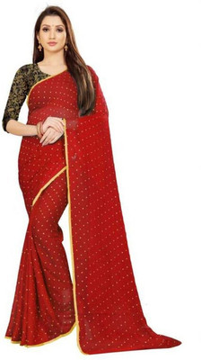 Florono enterprise Self Design Bollywood Chiffon Saree(Maroon)
