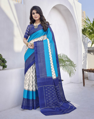 YASHIKA Printed Mysore Art Silk Saree(Blue)