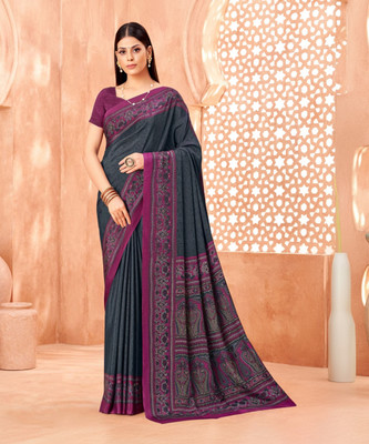 Divastri Printed Chinnalapattu Crepe Saree(Grey)