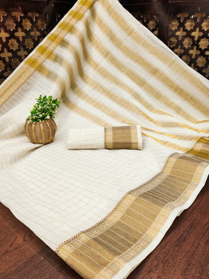Cjrm Printed Gadwal Cotton Silk Saree(Multicolor)