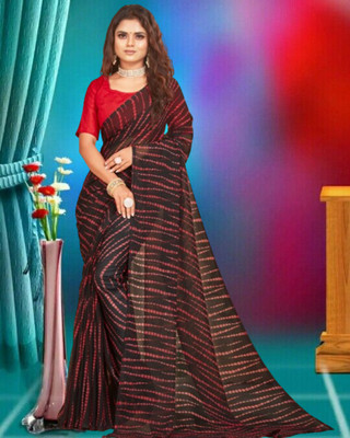 Jayu Digital Print Bollywood Georgette Saree(Brown)