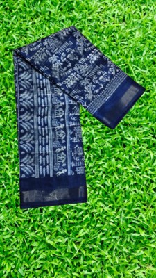 SARETRA MALL Printed Daily Wear Cotton Blend Saree(Blue)