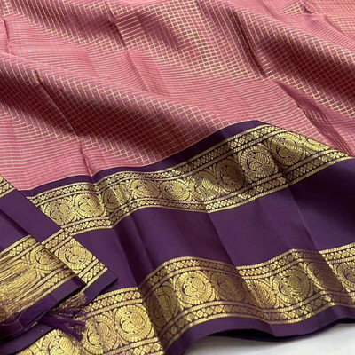 TriveniCreation Woven Banarasi Pure Silk Saree(Pink)