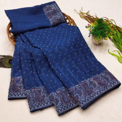 SOJITRA IMPEX Embellished Kanjivaram Georgette Saree(Blue)