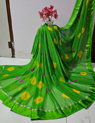 NeeLKANTH ENTERPRISE Embroidered Bandhani Chiffon Saree(Green)