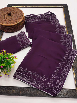 Gajal Woven Bollywood Georgette Saree(Magenta)
