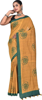 kalpana handloom Printed Handloom Pure Cotton Saree(Multicolor)