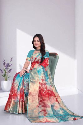 Aarunika SBT Solid/Plain Bollywood Organza Saree(Maroon)