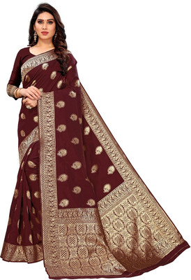 K SALIYA ENTERPRISE Printed Kanjivaram Art Silk Saree(Maroon)