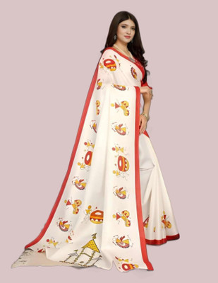 ShriLakshmis Woven Kanjivaram Pure Silk Saree(White)